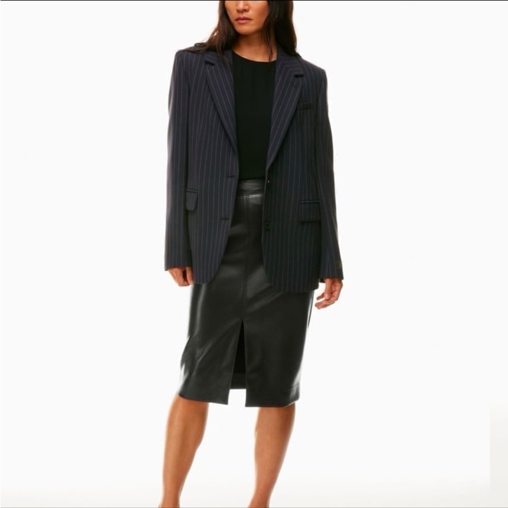 Aritzia Babaton Vegan Leather Skirt Pegu Black Size 2 (XS) Like New - Picture 5 of 12